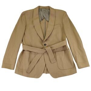 Bonobos Capstone Wool Blazer 1 Button Jacket Slim Fit Men's 44R Camel Brown Belt